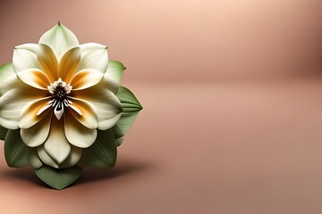 Elegant background with flower.
Display for beauty advertising, presentation of cosmetic products. Copy space template. Ai generative