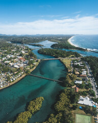 Aerial view of Brunswick Heads, NSW