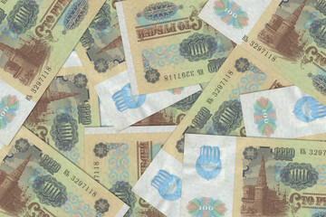 Transnistrian banknotes. Close up money from Transnistria. Transnistrian ruble.3D render
