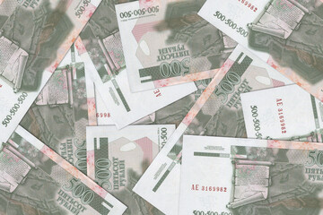 Transnistrian banknotes. Close up money from Transnistria. Transnistrian ruble.3D render