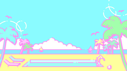 レトロポップ❤︎ファンシープールサイドバケーション⭐︎