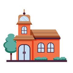 Various buildings flat design icon	
