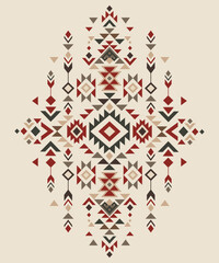Aztec motif tribal ethnic design. Navajo decoration symbol, boho tattoo geometric template. Ethnic ornament.  - obrazy, fototapety, plakaty