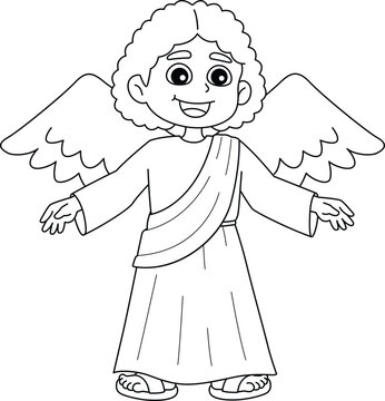 Archangel Isolated Coloring Page for Kids