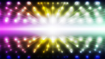 Abstract creative colorful disco lights background illustration. - 579665400