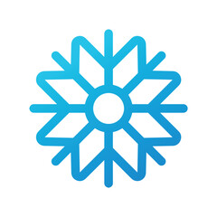 snowflake on white background. winter. vector illustration. snow. blue snowflake. gradient. logo and icon. symbol. flat web sign. cool