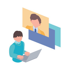 リモートワークのイラスト