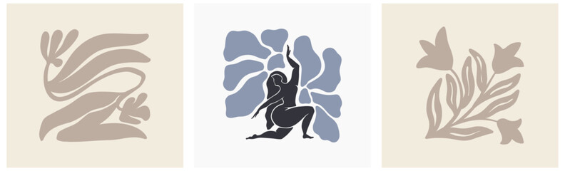 Fototapeta premium Flower market print. Abstract floral vector illustration. Flower market poster concept template perfect for postcards, wall art, banner etc. Retro 70s, 80s, 90s botanical design.