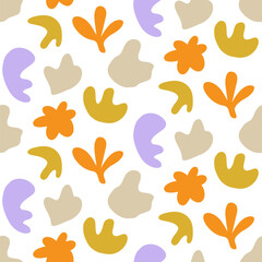 Floral Organic shapes Abstract seamless pattern texture