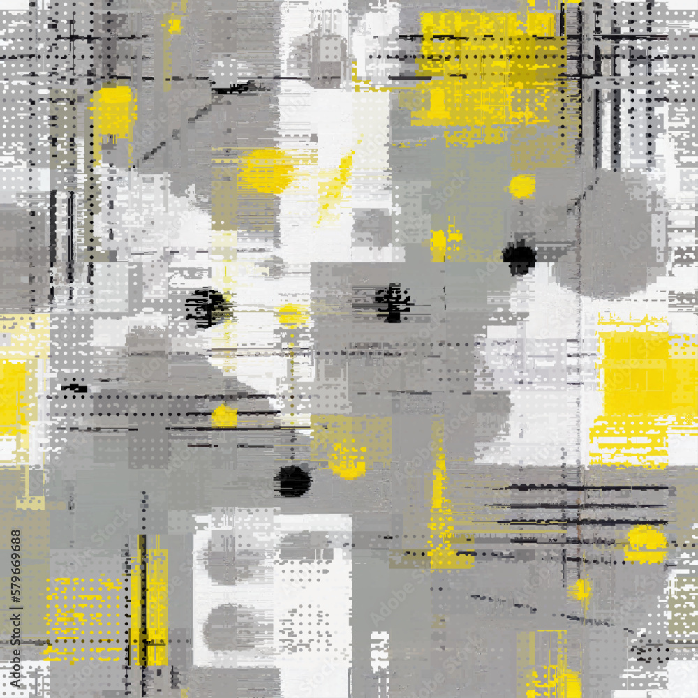 Poster Vector image with imitation of grunge datamoshing texture.
