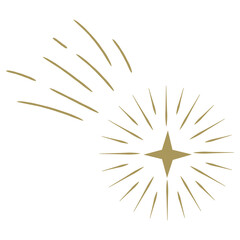 Fototapeta premium Gold star design element, shooting star, comet illustration. 
