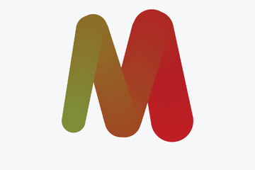3d red letter alphabet M