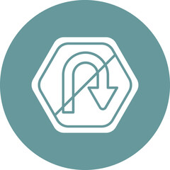 Vector Design No U Turn Icon Style