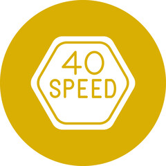 Vector Design 40 Speed Limit Icon Style