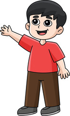 Happy Boy Cartoon Colored Clipart Illustration