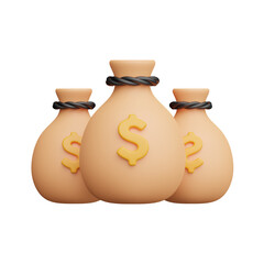 Money Bag 3d realistic object design vector icon illustration