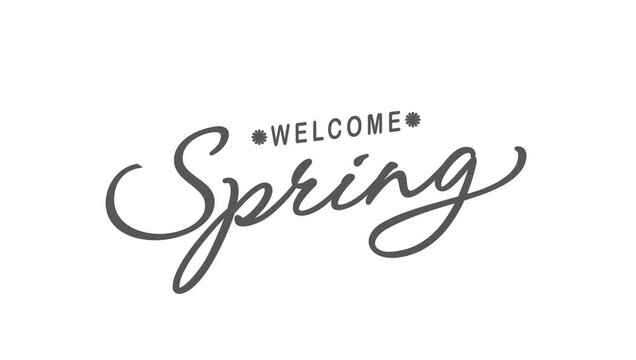 Welcome spring day greeting animation text, for banner, social media feed wallpaper stories