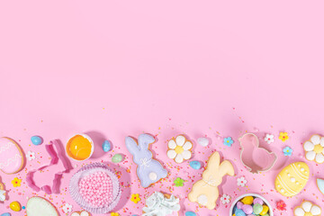 Cute pink Easter baking background