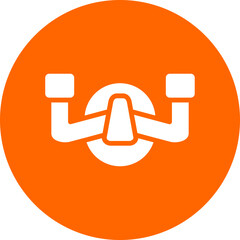 Vector Design Aeroplane Steering Wheel Icon Style