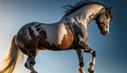 horse in the field created with Generative AI technology
