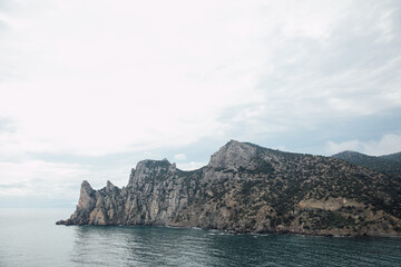 Fototapeta na wymiar beautiful mountain cliffs and sea in a nature hike journey