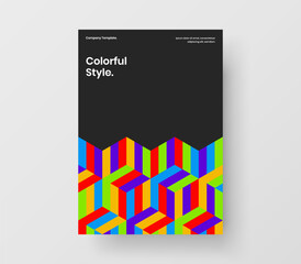 Naklejka na ściany i meble Original geometric hexagons booklet illustration. Premium handbill design vector concept.