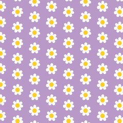 Cute smiley flowers pattern background