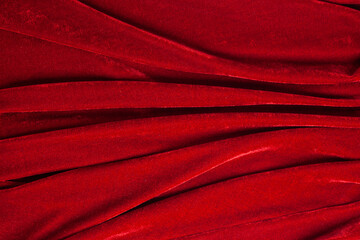 Red velvet background close up.