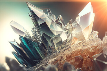 Shining Crystals group like ice or gemstone
