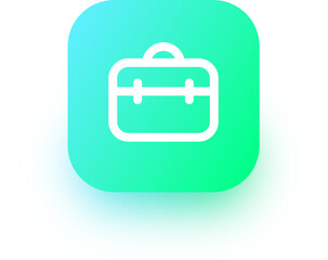 Briefcase icon in square gradient colors. Business signs illustration.