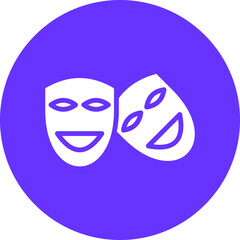 Vector Design Theatre Mask Icon Style