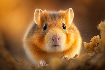hamster in the grass created with Generative AI technology
