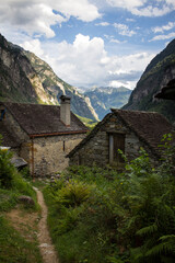 mountain village in Foroglio, Ticino, Switzerland
