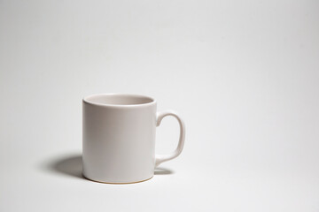 White coffee cup isolated on white background