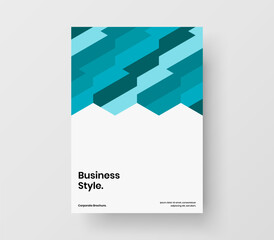 Abstract geometric shapes handbill template. Isolated company cover vector design layout.