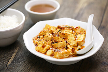 mala tofu ( numbing and spicy bean curd), Chinese Sichuan food