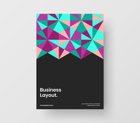 Isolated corporate cover design vector concept. Clean geometric tiles pamphlet illustration.