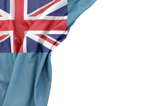 Flag of Tuvalu in the corner on white background. 3D rendering. Isolated