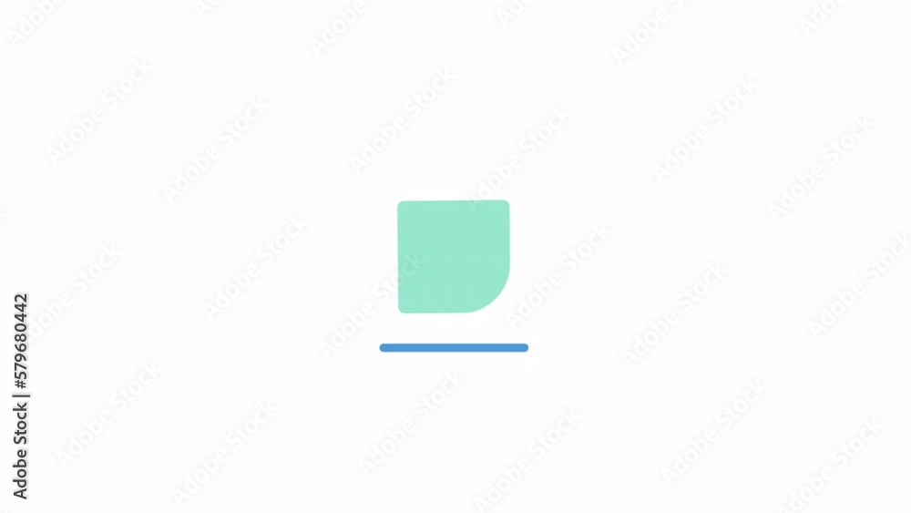 Fototapete animated square jumping preloader. bouncing shape. waiting process. 4k video footage with alpha chan