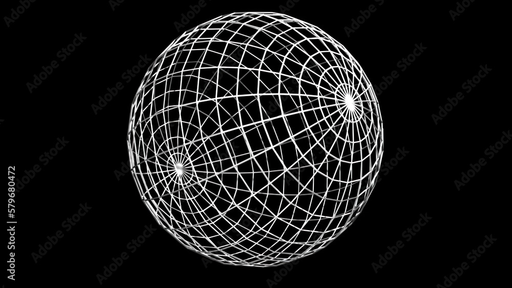 Poster wireframe sphere. computer generated 3d render