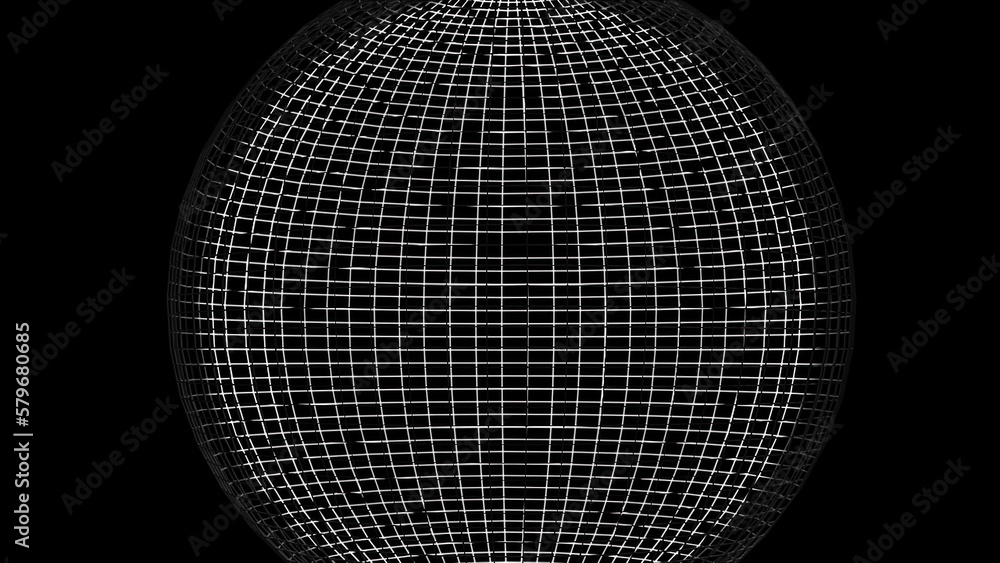 Poster wireframe sphere. computer generated 3d render