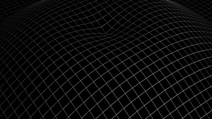 White wave grid mesh. Computer generated 3d render
