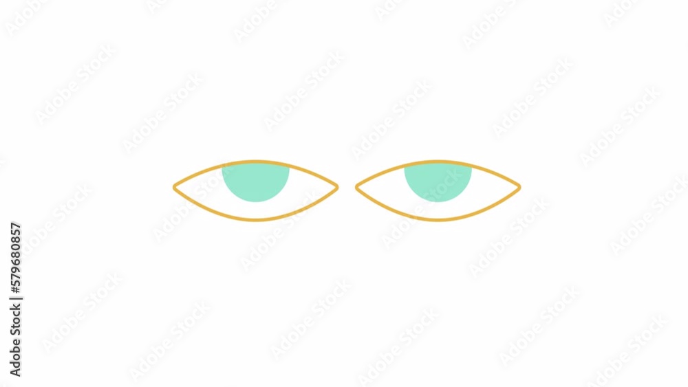 Fototapete animated moving eyes preloader. confused looking. waiting process. 4k video footage with alpha chann