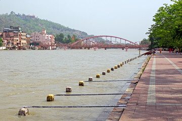 View on Hardwar in India Asia with the holy river Ganges