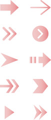 Obraz na płótnie Canvas Set of arrows icon or clipart vector