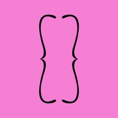 Curly braces vector icon. Quote sign isolated. Brackets icon. Vector illustration