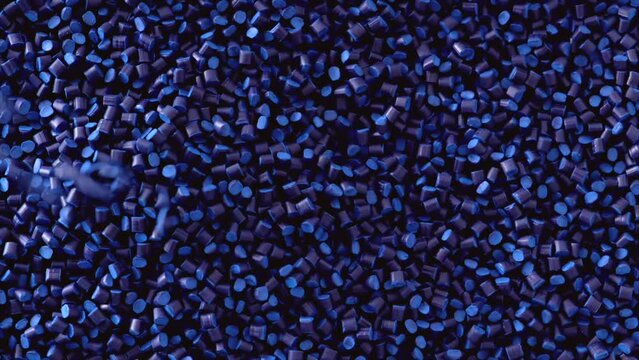 Blue raw plastic granules for industry
