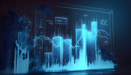 Translucent Stock Market Charts - Digital Art. generative, generative ai, ai