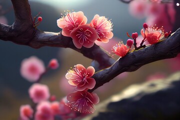 pink blossom made with generative ai