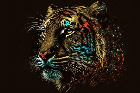 Tiger art background, generative ai